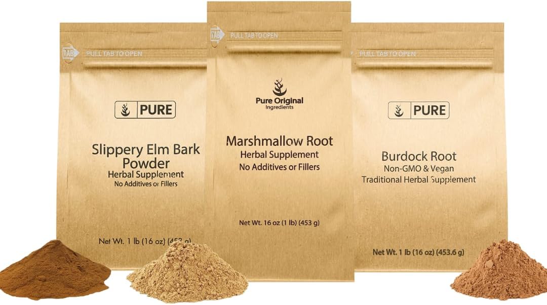 PURE ORIGINAL INGREDIENTS Slippery Elm Bark, Marshmallow