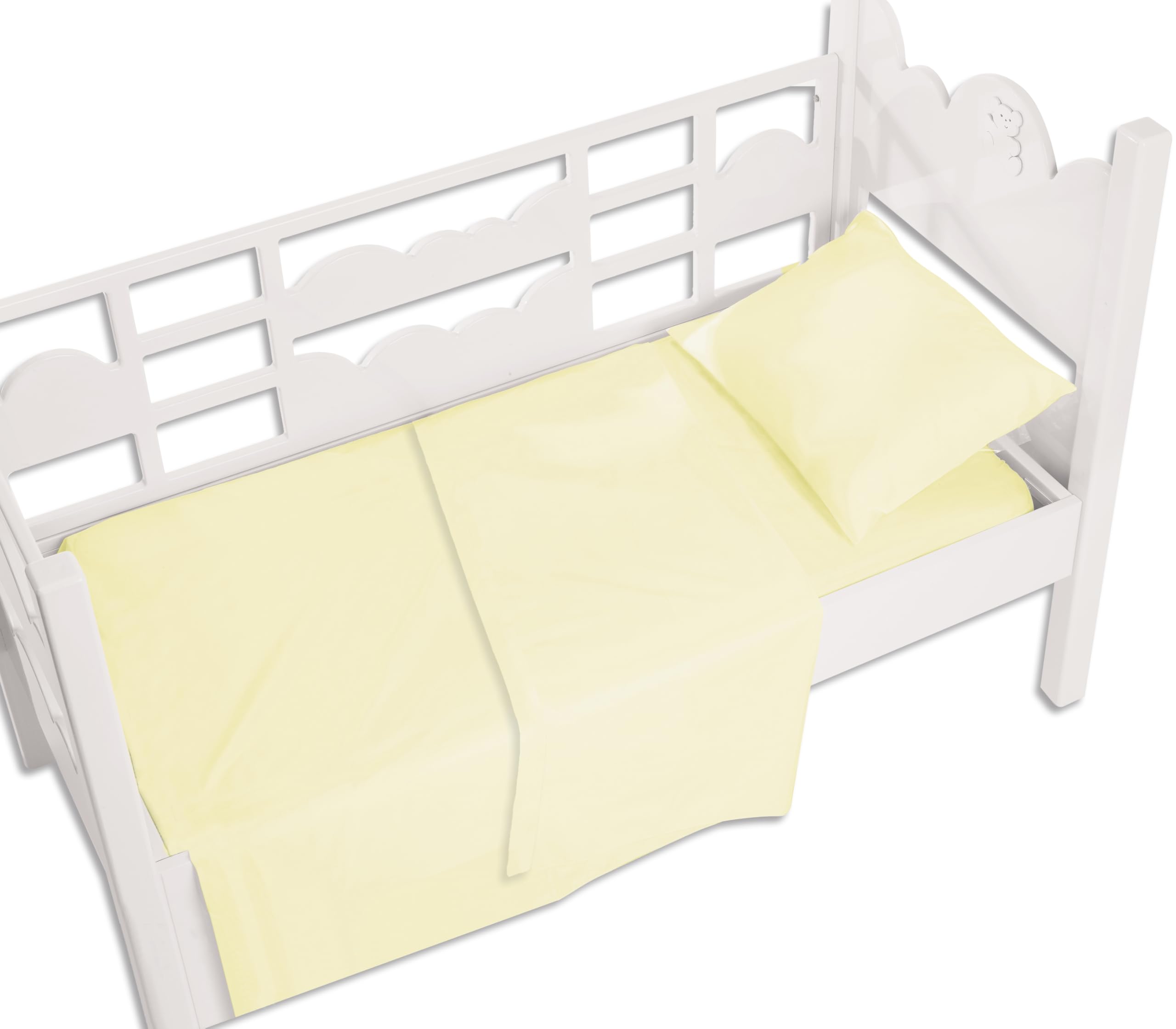 Andy & Helen 3/110 Over Bed Sheet, Yellow. for Cot with Bars 100% Cotton