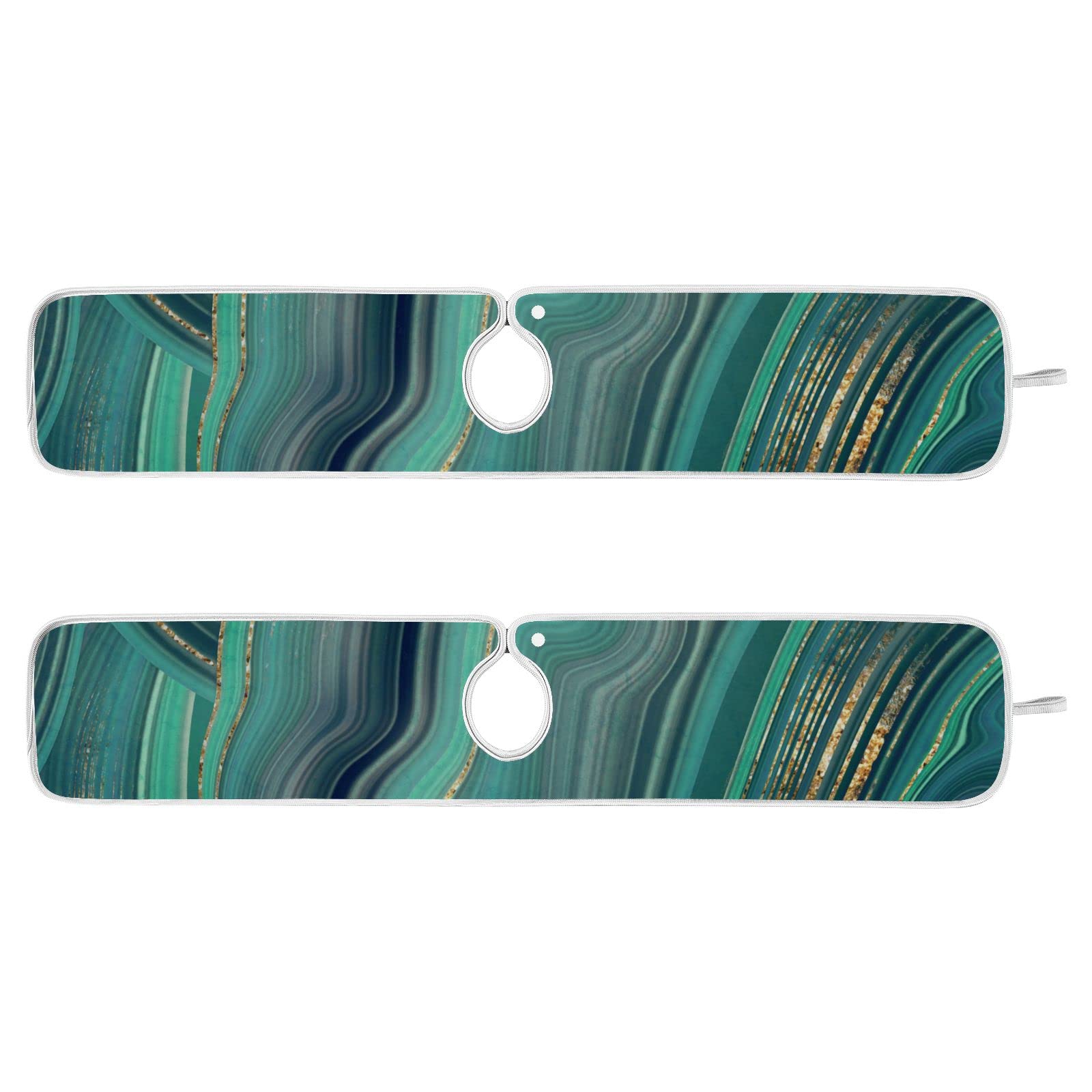 marble agate with green and gold veins powder marbling surface 2 pcs faucet absorbent mat for kitchen bathroom faucet absorbent microfiber pad drainer mats countertop protector 30 x 5 inch