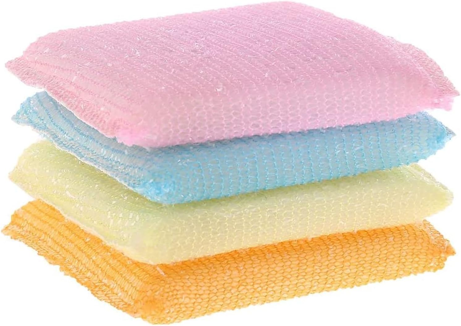 4-Peices Kitchen Cleaning Sponge, Non-Scratch Double-Sided Scrubber Sponge Brush for Dishes Sink and Bathroom Efficient Scouring Pad for Pot, Pan, Household Cookware