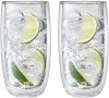 Zwilling Sorrento Double Glazed 2-Piece Cold Beverage Cup Set, 474ml, Glass, Clear Glass