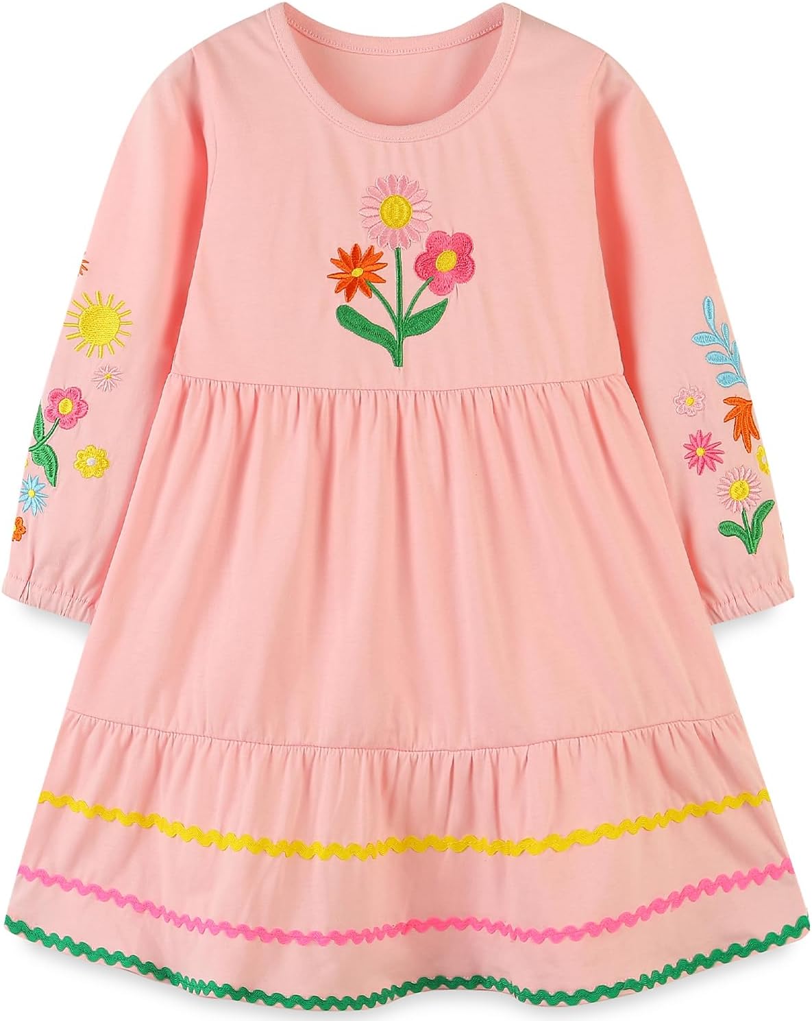 Bumeex Toddler Girl's Long Sleeve Dresses 2-7Y