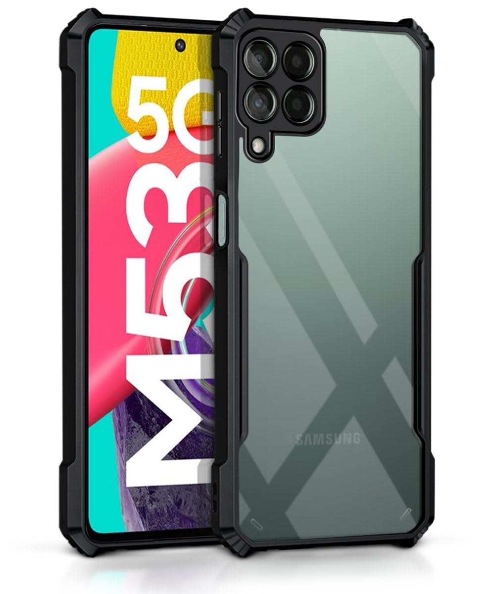 WOW IMAGINE Shock Proof Crystal Clear Back Case Mobile Cover for Samsung Galaxy M53 5G | Camera Protection | Hybrid PC + TPU | Protective Design | Earthy Black (B0CNY19TDG) Amazon Price History, Amazon Price Tracker