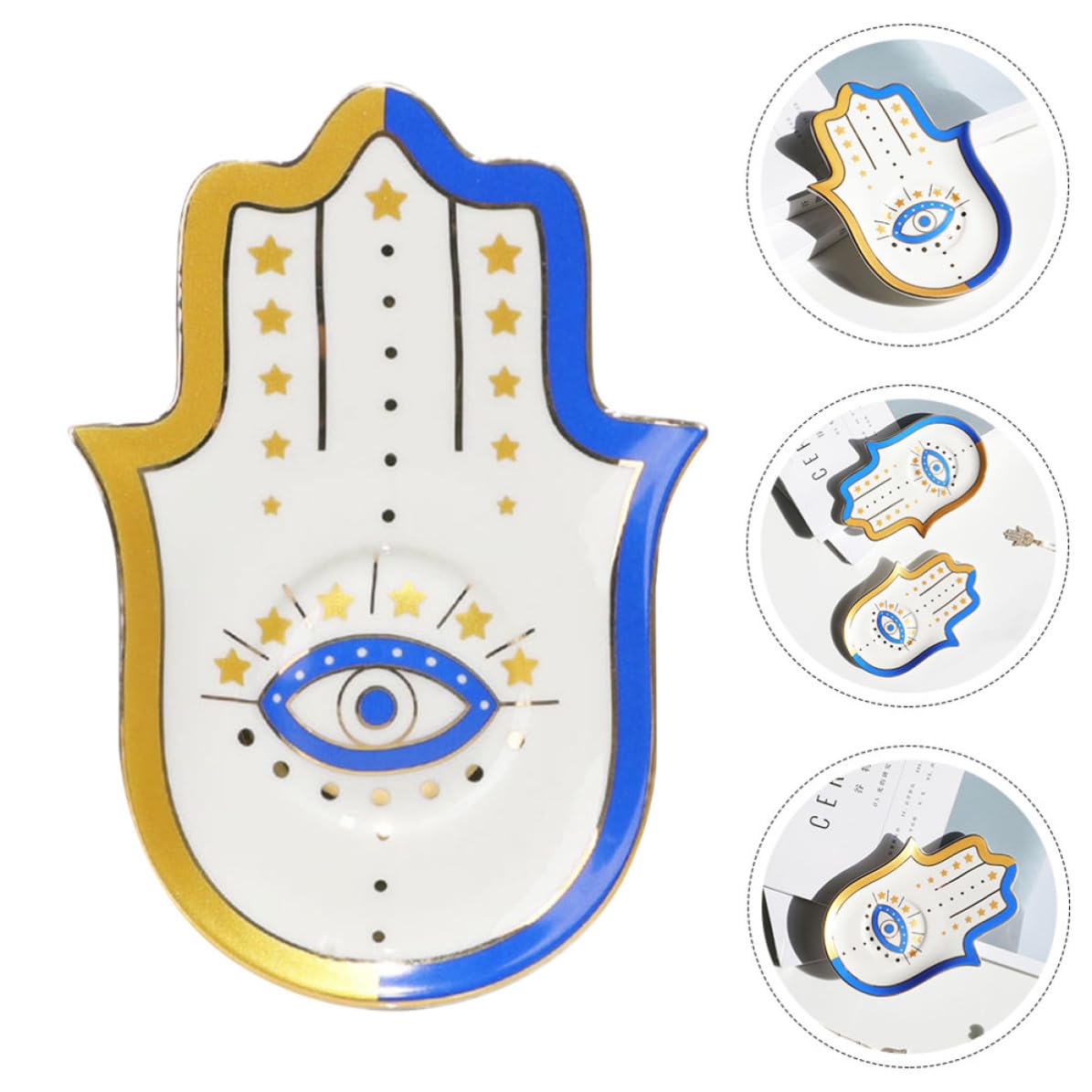 SOLUSTRE 5 Stück Keramik Schmuckschale mit Dekorativem Design Elegante Ringschale und Schmuckhalter für Zuhause oder Geschäft zur Stilvollen Aufbewahrung von Ringen und Halsketten