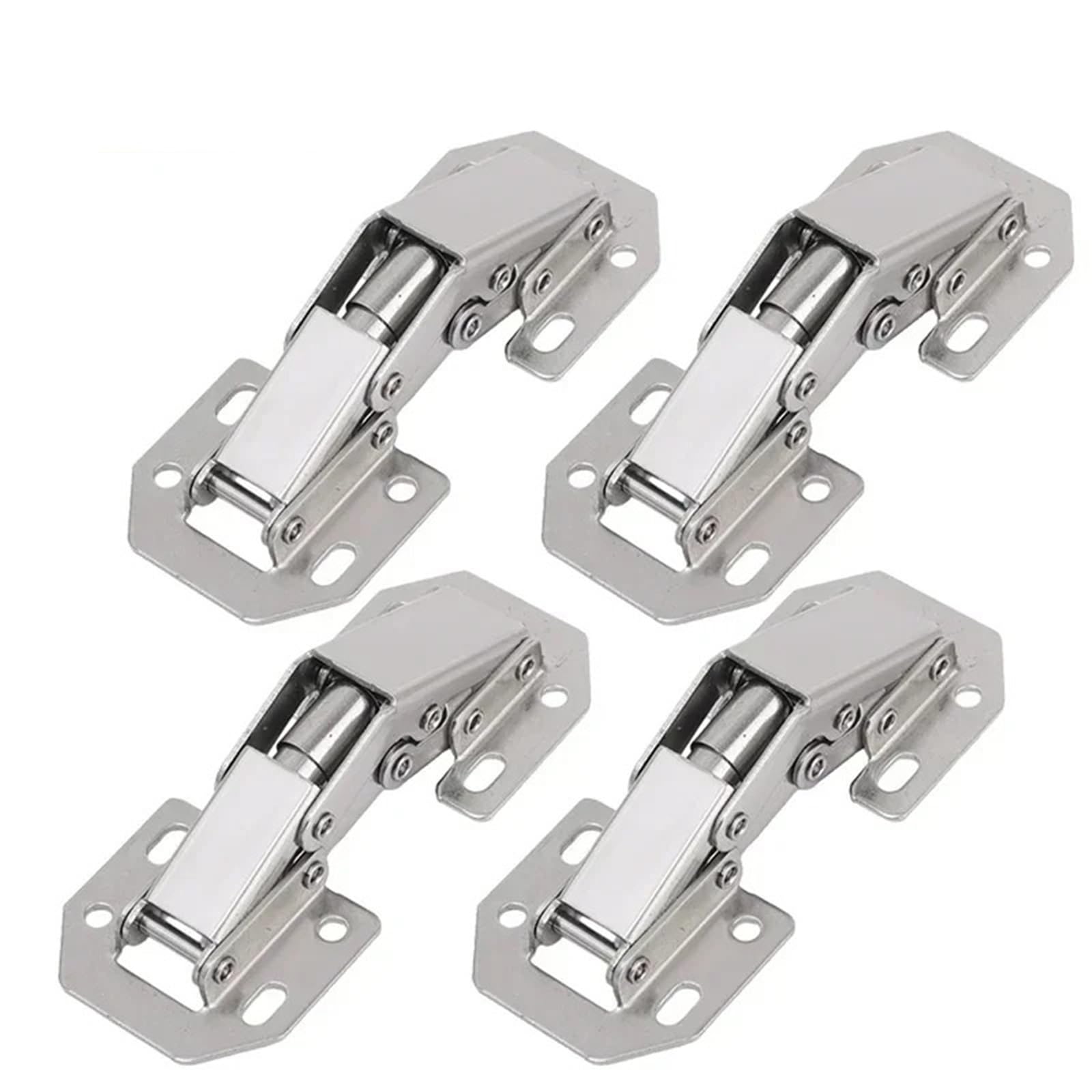 Ehfqpjybbo 4Pcs Stainless Steel Cabinet Hinges 90 Degree No-Drilling Hole Cupboard Door Hinges 2-12Pcs(4Pcs)