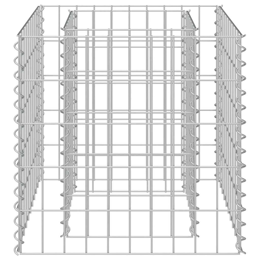 Gavión de acero galvanizado 50 x 50 x 50 cm | Cesta de alambre de acero resistente para flores y plantas en el jardín, patio o patio, alambre de 3,5 mm de grosor.