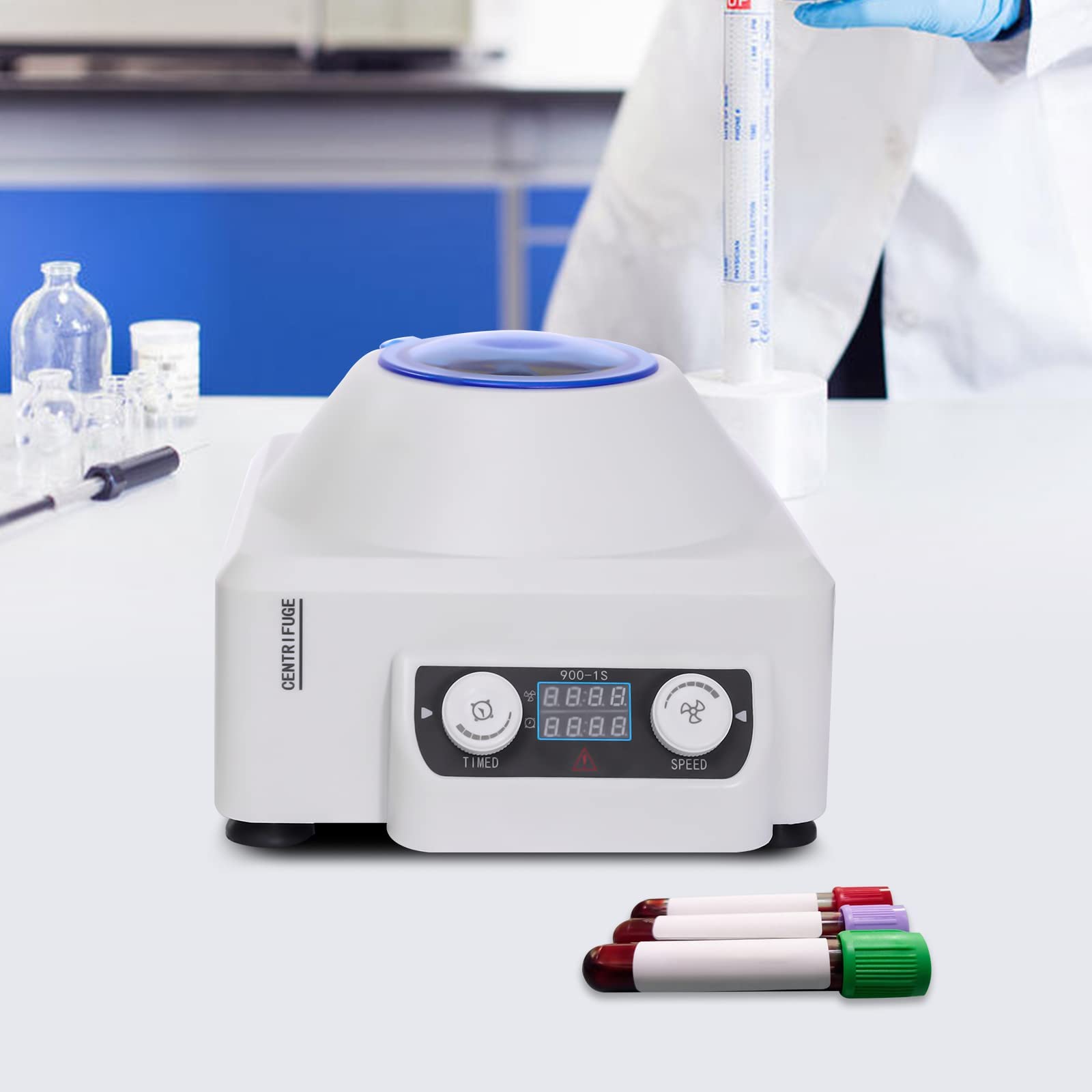 Centrifugadora eléctrica de escritorio LCD digital 10 ml x 6 rotores velocidad ajustable para laboratorio