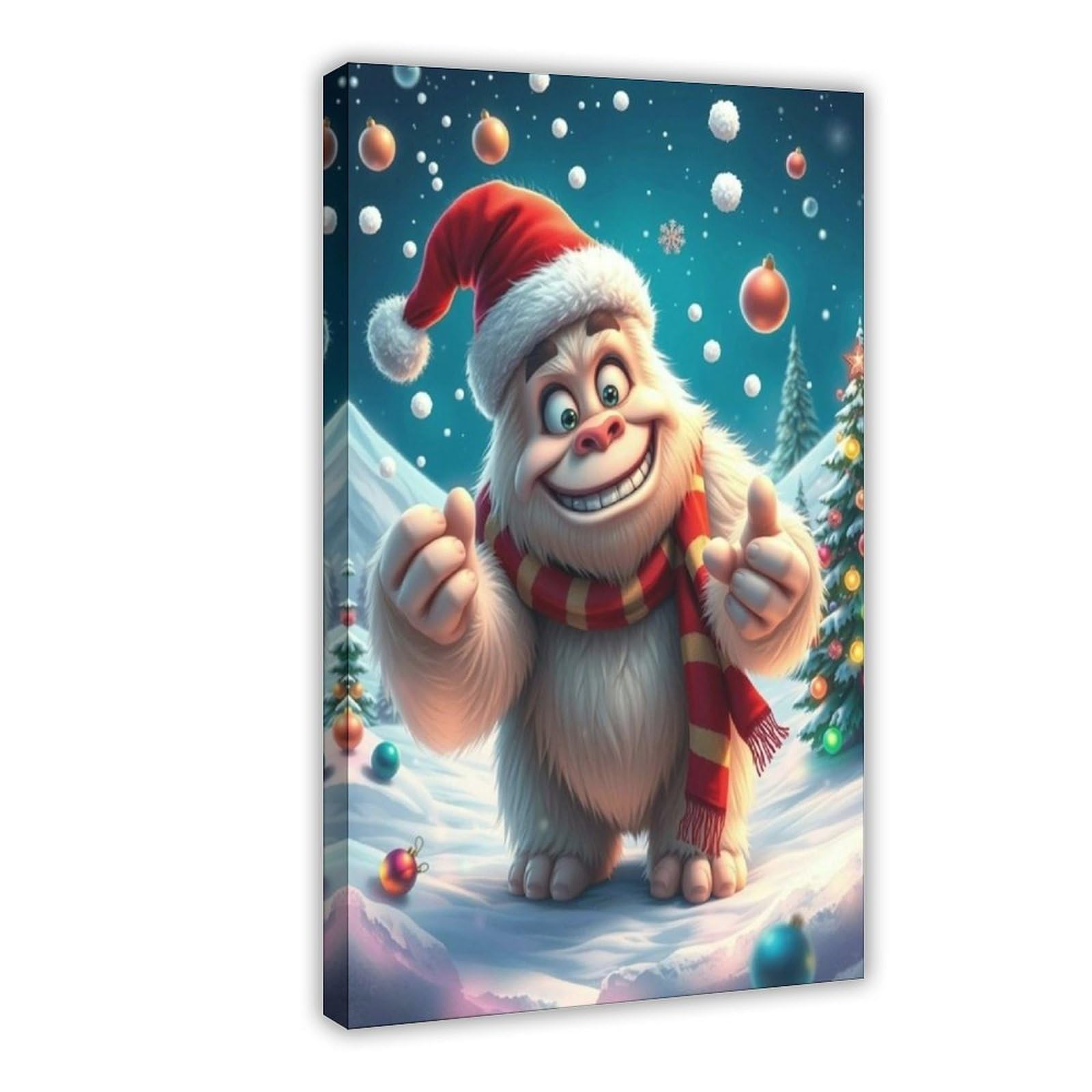 Bareronor Santa Gorilla Poster Canvas Poster Bedroom Decor Landscape Office Room Decor Gift 20" L X 30" W