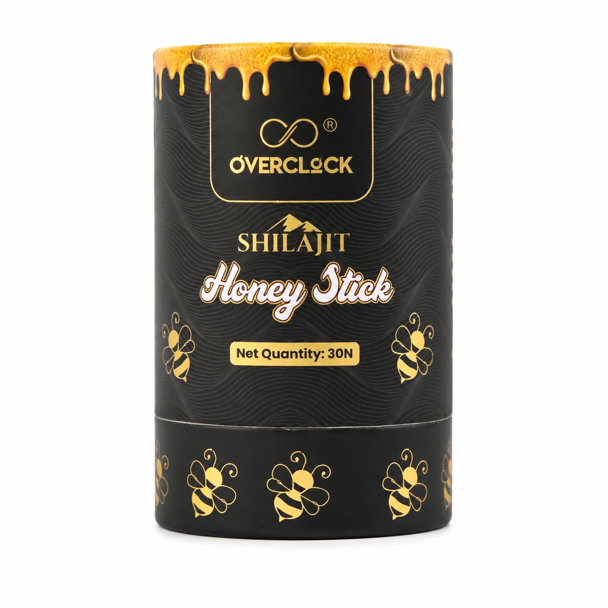 OVERCLOCK Shilajit Honey Sticks for Men & Women - Pure Himalayan Shilajit with Fulvic Acid & Trace Minerals - Natural Energy, Stamina & Vitality Support - On-the-Go Ayurvedic Supplement - 30 Sticks