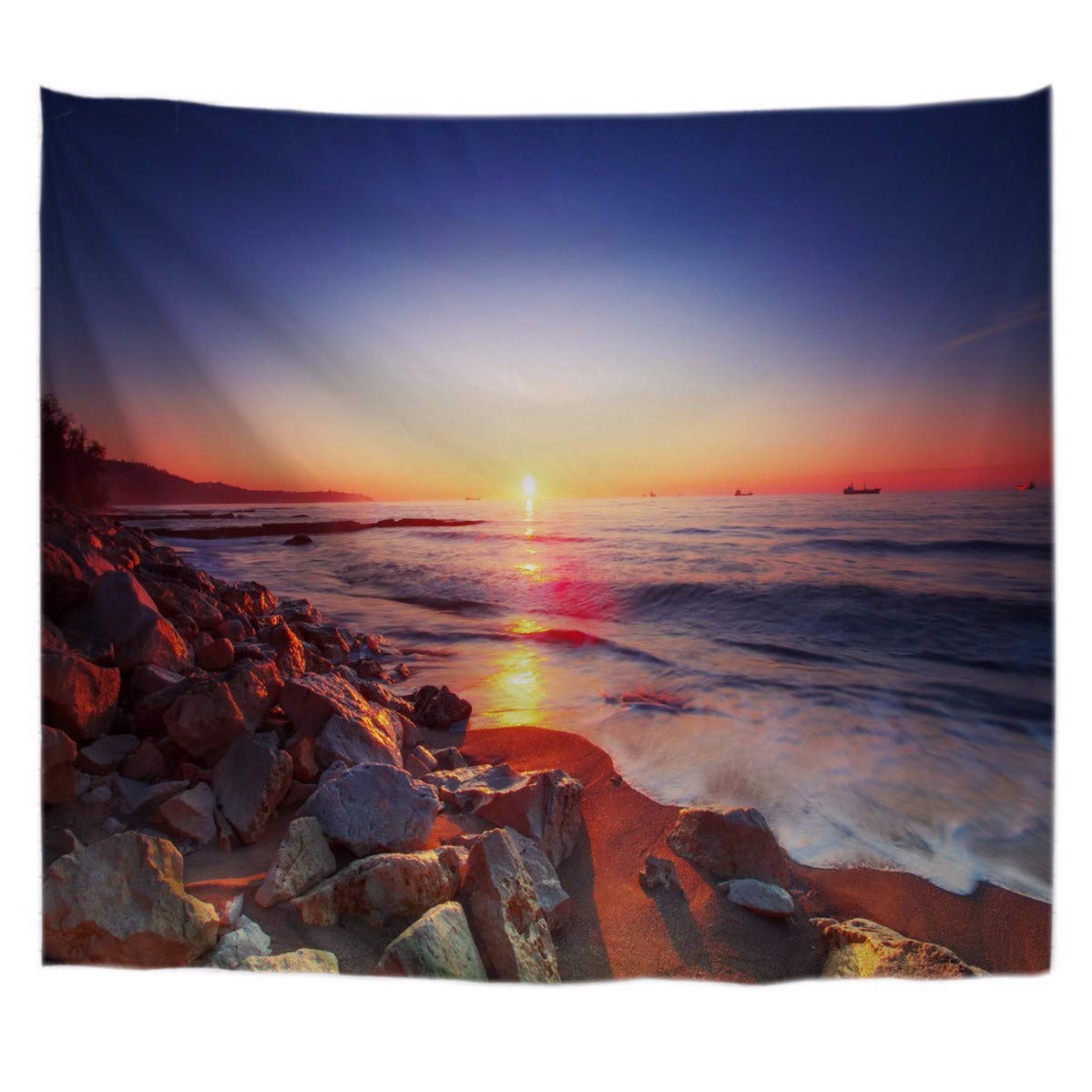 A.Monamour Tropical Dark Green Banana Palm Tree Leaf Plants Themed Print Fabric Tapestry Wall Hangings Blanket Bohemian Bedspread Cover Hippie Beach Towels Bedroom Living Room Dorm 153X102Cm/60"X40" — view 18