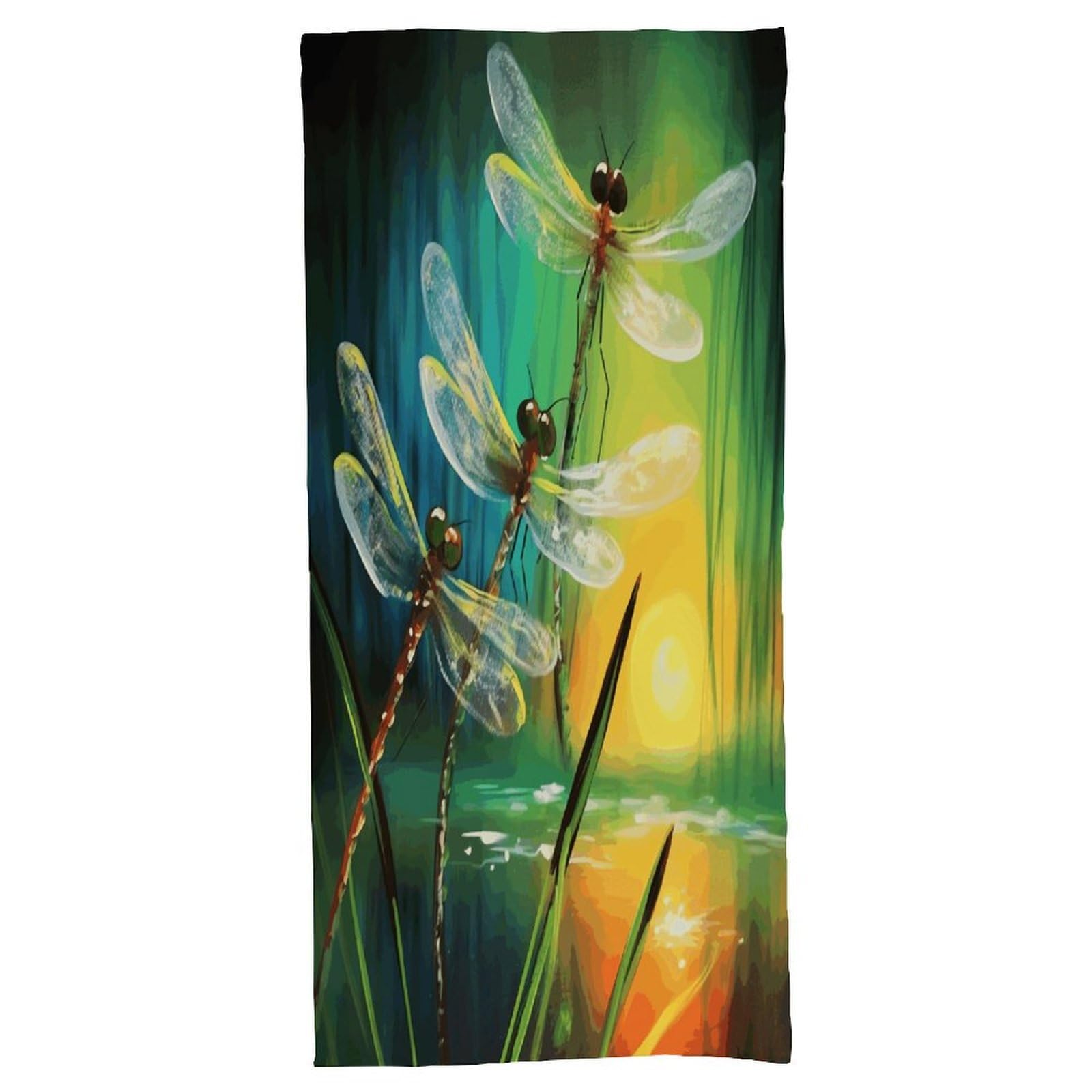 Fekiloot Men's Style Dancing With Dragonflies Bath Towel Highly Absorbent,Beach Towels For Wo,Pool Towel Bathroom Essential For Beach,Gym,Travel, Camp