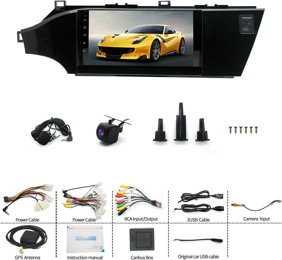 9 Inch Android 13 with Carplay Car Stereo Radio GPS Audio Multimedia Receiver Compatible with Toyota Avalon 2013-2018 with Carplay Android Auto GPS Radio Navigation AHD Camera, 2+32G