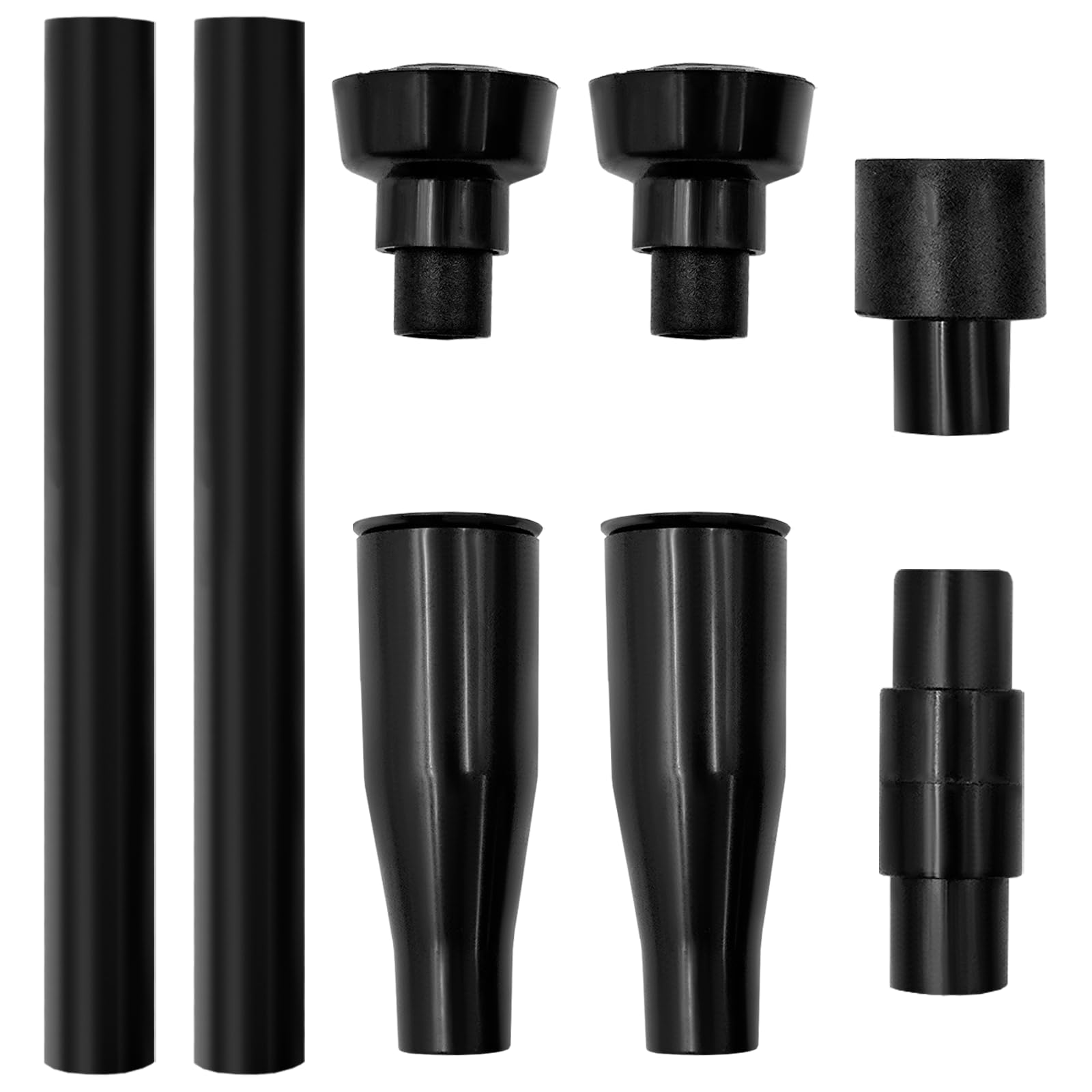 Zatixbu 8PCS Fountain Nozzle Heads, Adjustable Pond Pump Nozzle Heads with 2 Spray Patterns, Small Fountain Head Set for Aquarium, Garden Pond, Pool - Black