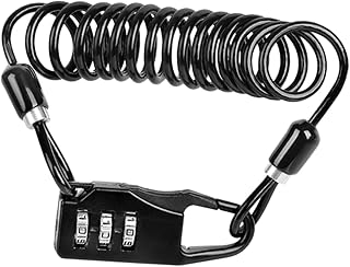 INOOMP Motorcycle Lock 1pc Motorcycle Coded Cable Locks Lock Cables Bike Portable for Three-Digit Steel Self Wire Outdoors Coiling Scooter Password Security Chain Lock