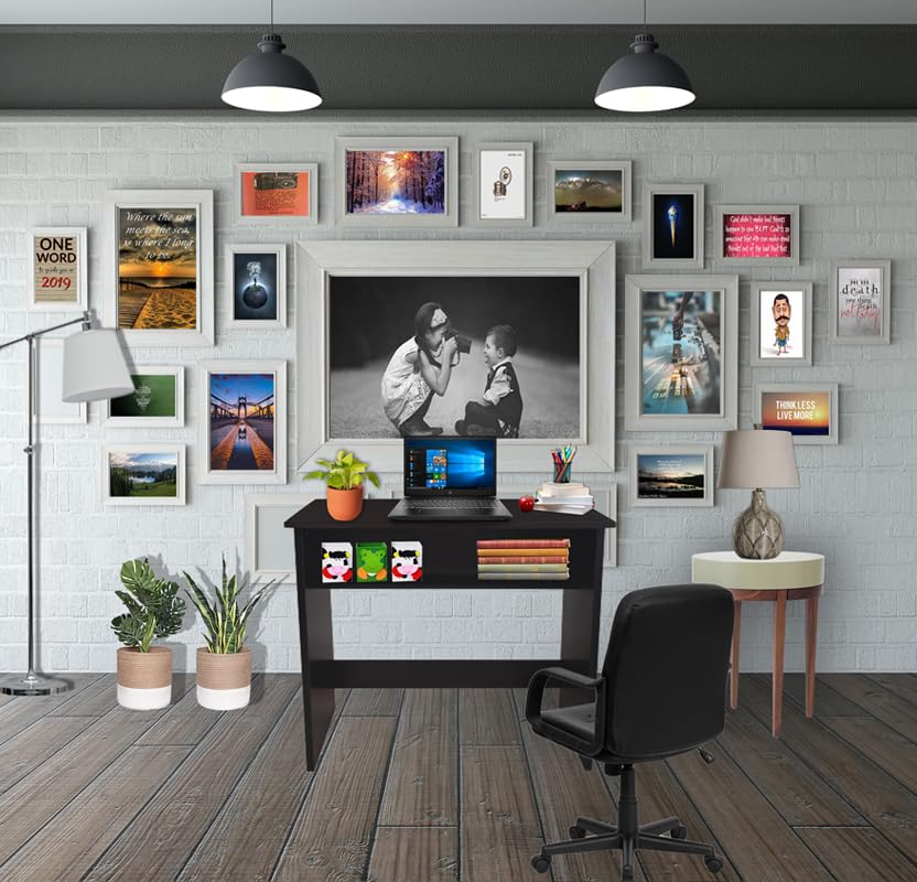 Image of Callas Multipurpose Computer Desk | Home /Office Desk | Writing Modern Simple Study Desk | Sturdy Small Desks for Small Spaces | Laptop Table (Engineered Wood | ST-08-Black)
