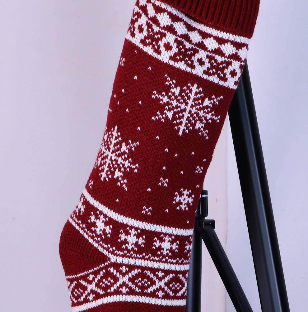 Hixingo Lot de 2 grandes chaussettes de Noël tricotées rouges - Couleur unie - Cadeau rustique à suspendre pour Noël, les vacances, la cheminée, la décoration du sapin de Noël (2 pièces Hixingo Lot de 2 grandes chaussettes de Noël tricotées rouges - Couleur unie - Cadeau rustique à suspendre pour Noël, les vacances, la cheminée, la décoration du sapin de Noël (2 pièces