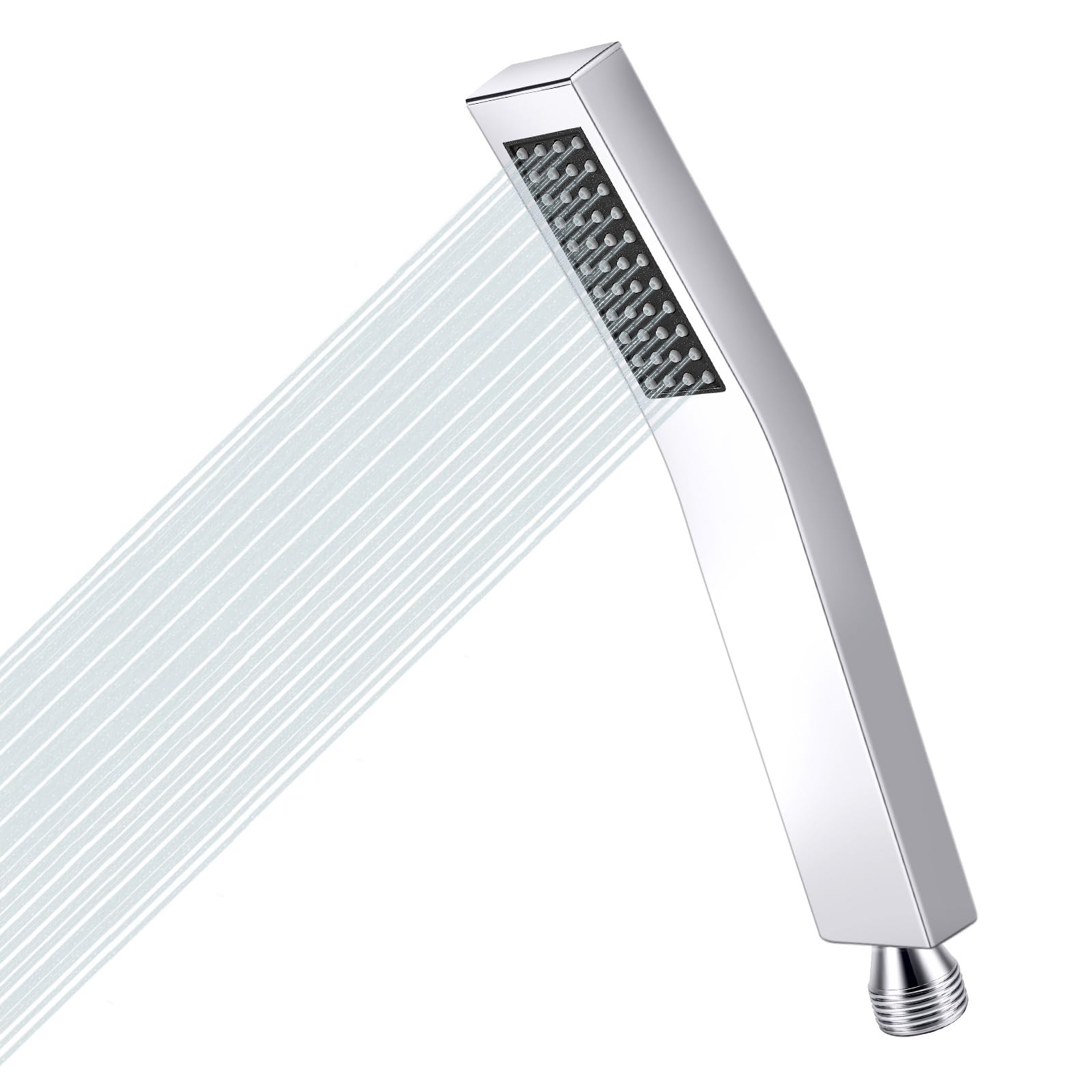 Hydroluxe Silver Handheld Shower Head Stainless Steel 304 – High Pressure Showerhead With Water Saving Technology, Anti-Clog Silicone Nozzles, Comfortable Spray, Easy Installation For Bathroom