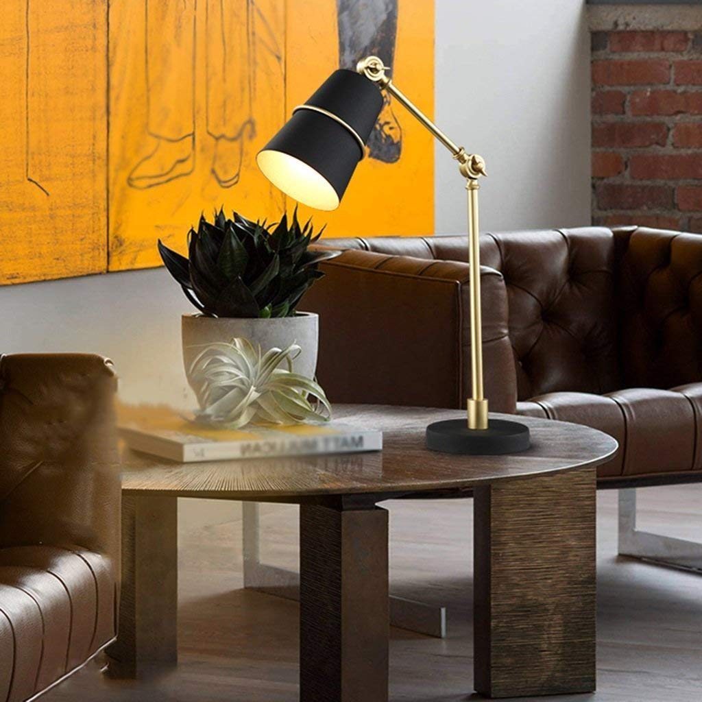 Lampe de bureau noire fer réglable luminaire intérieur design E14 hotel
