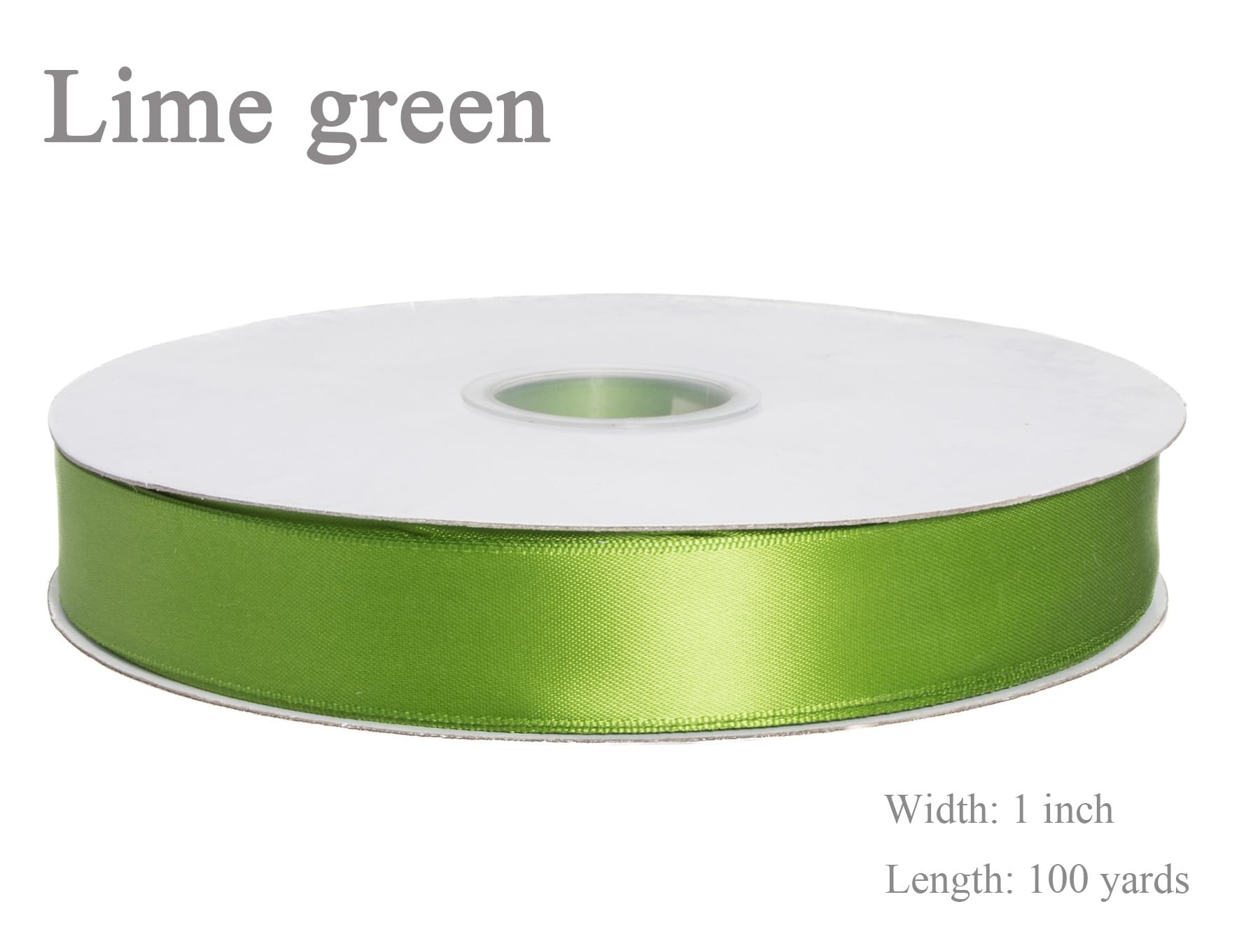 Amazon.co.jp: YASEO ライムグリーンリボン 無地 両面ポリエステル