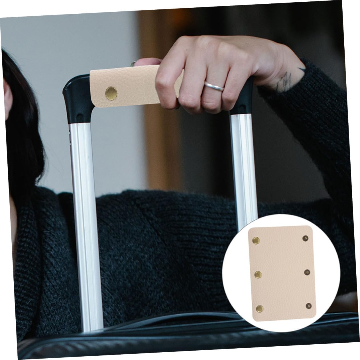 CALLARON 10pcs Pu Leather Luggage Handle Cover Bag Handle Protector Wrap for Install Cover