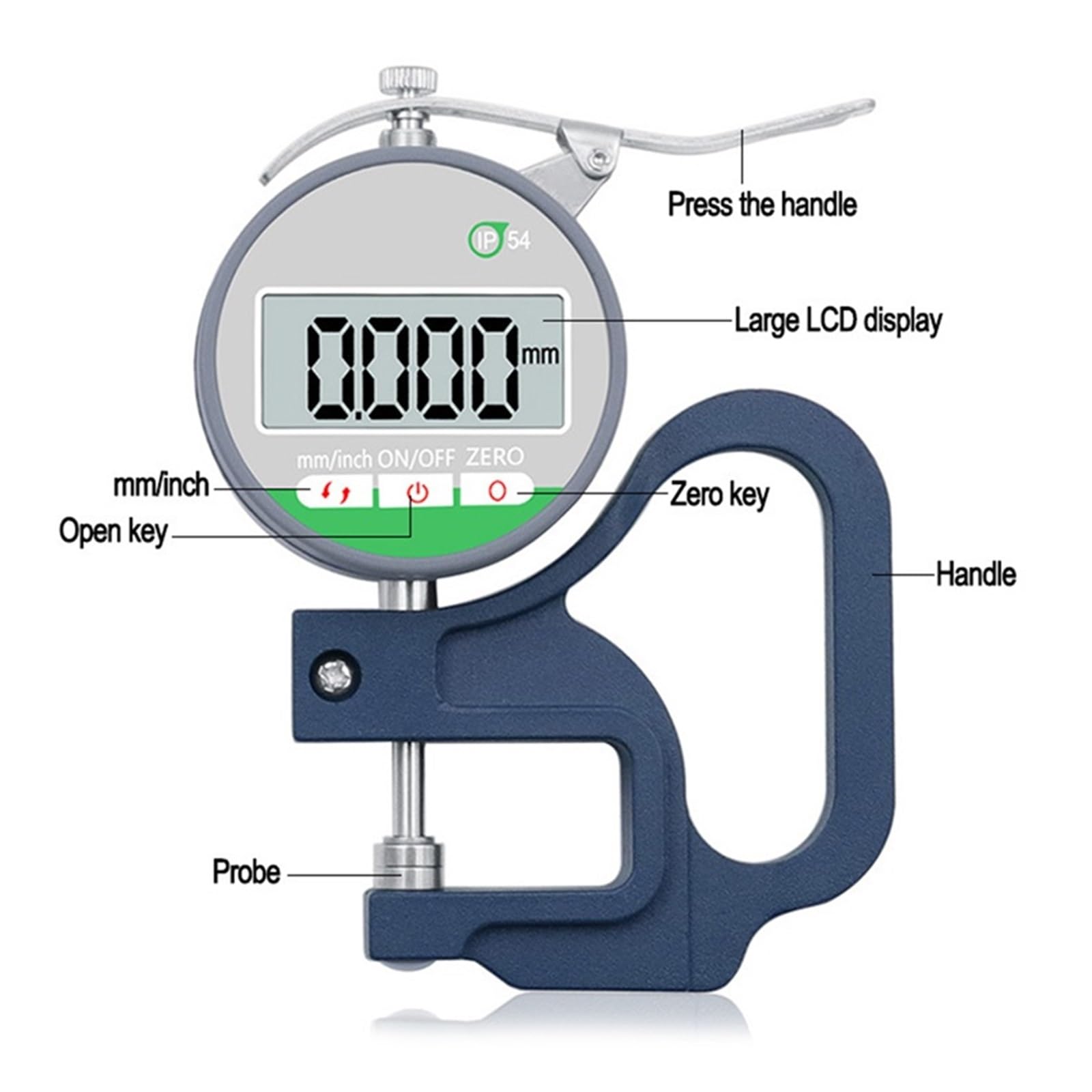 0.001MM 0-12.7mm precyzyjny cyfrowy miernik grubości IP54 wodoodporny i pyłoszczelny ekran dotykowy mikrometr elektroniczny(0.01mm)