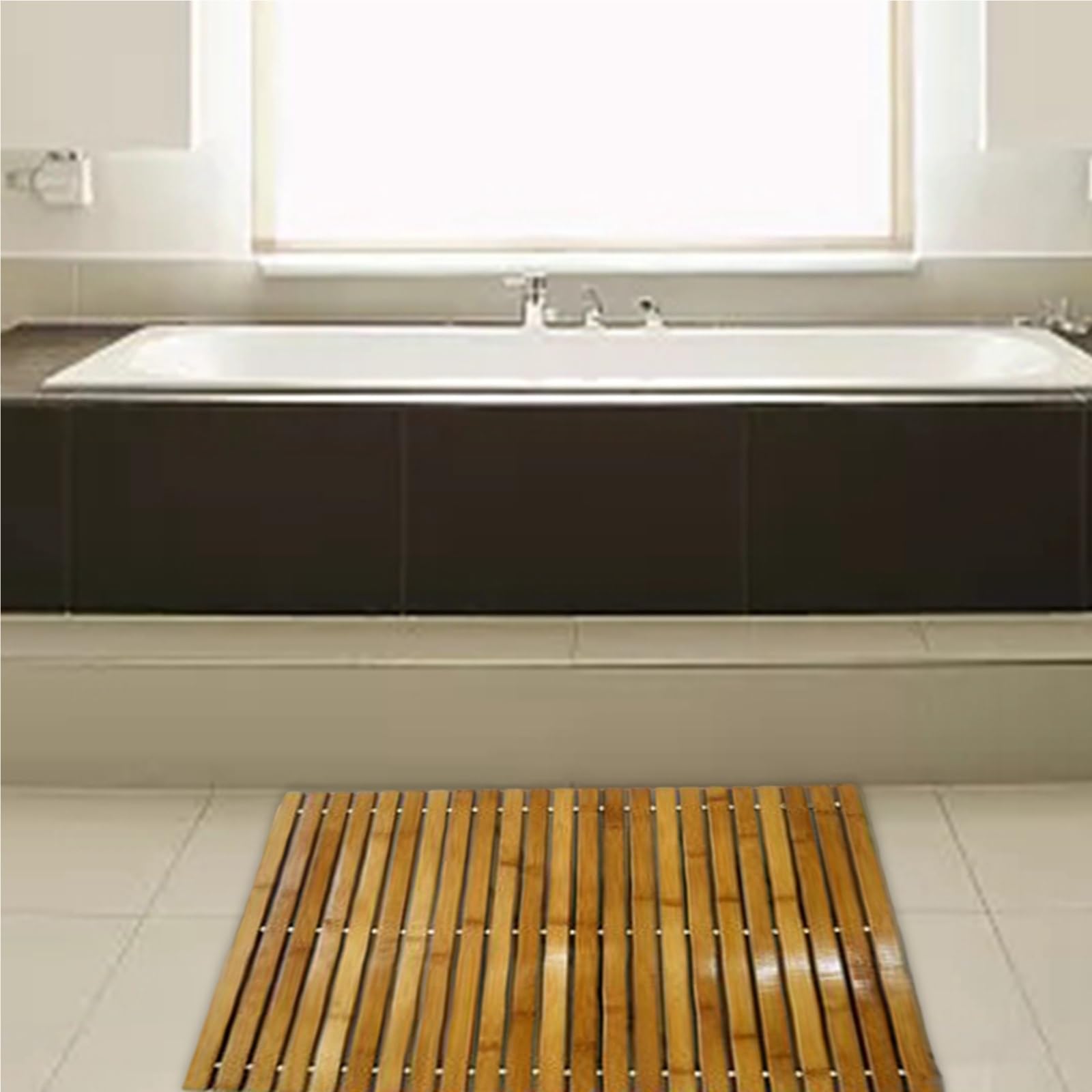 Tappetino da bagno con strisce di legno, pavimento for uso interno, tappetini da cucina, tappetini da bagno for doccia