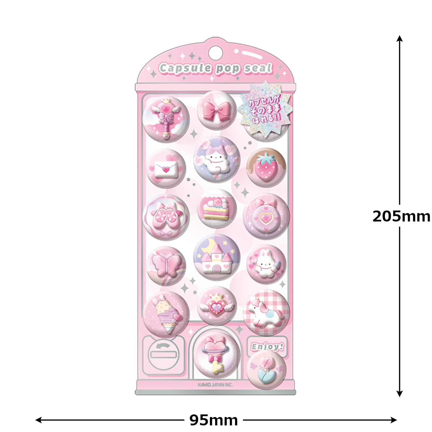 Amazon.co.jp: カミオジャパン ステッカー CAPSULE POP SEAL ぴんくぽ