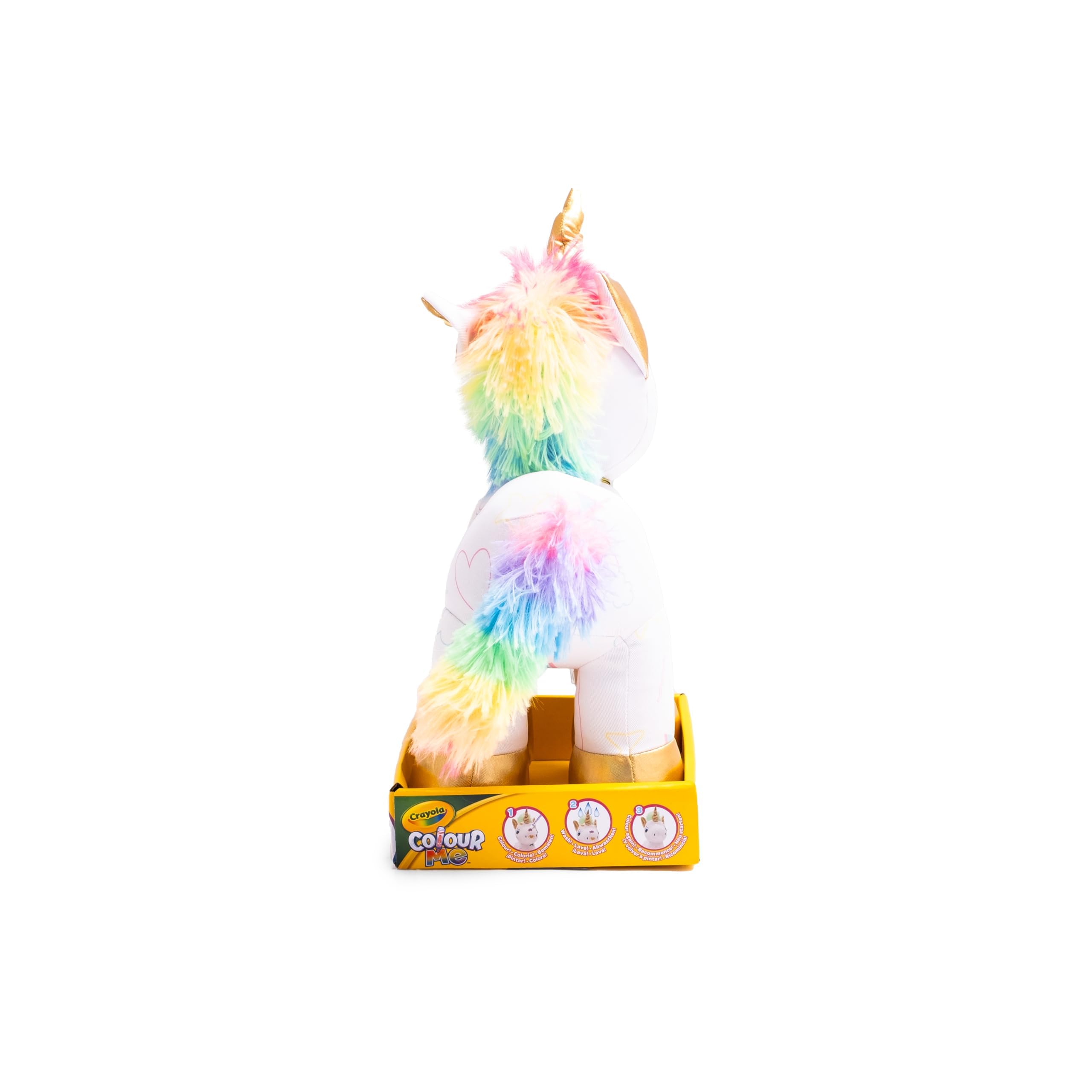 CRAYOLA Colour Me Plush, Peluche Colorabile con 3 Pennarelli, Soggetto Unicorno, attività Creativa e Regalo per Bambini, da 3 Anni, 4026316