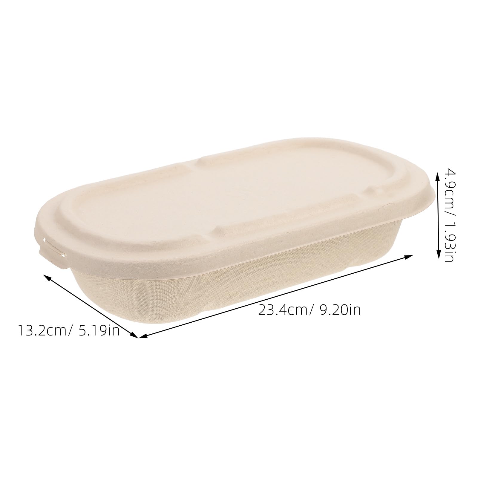 HOMSFOU Cajas de Comida Desechables de Pulpa 850 Ml Tapa, 25 Unidades para Preparar Comidas y Llevar, Recipientes Biodegradables para Ensaladas y Alimentos para Llevar
