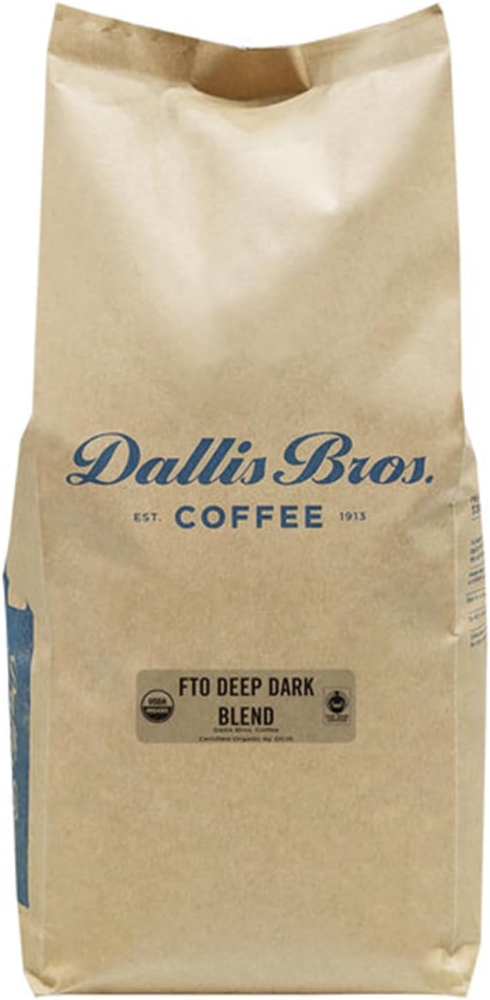 Dallis Bros Fair Trade Organic Deep Dark Blend Whole Bean Coffee 5 lb. - 2/Pieces WS-110DBWBDARK-NPF