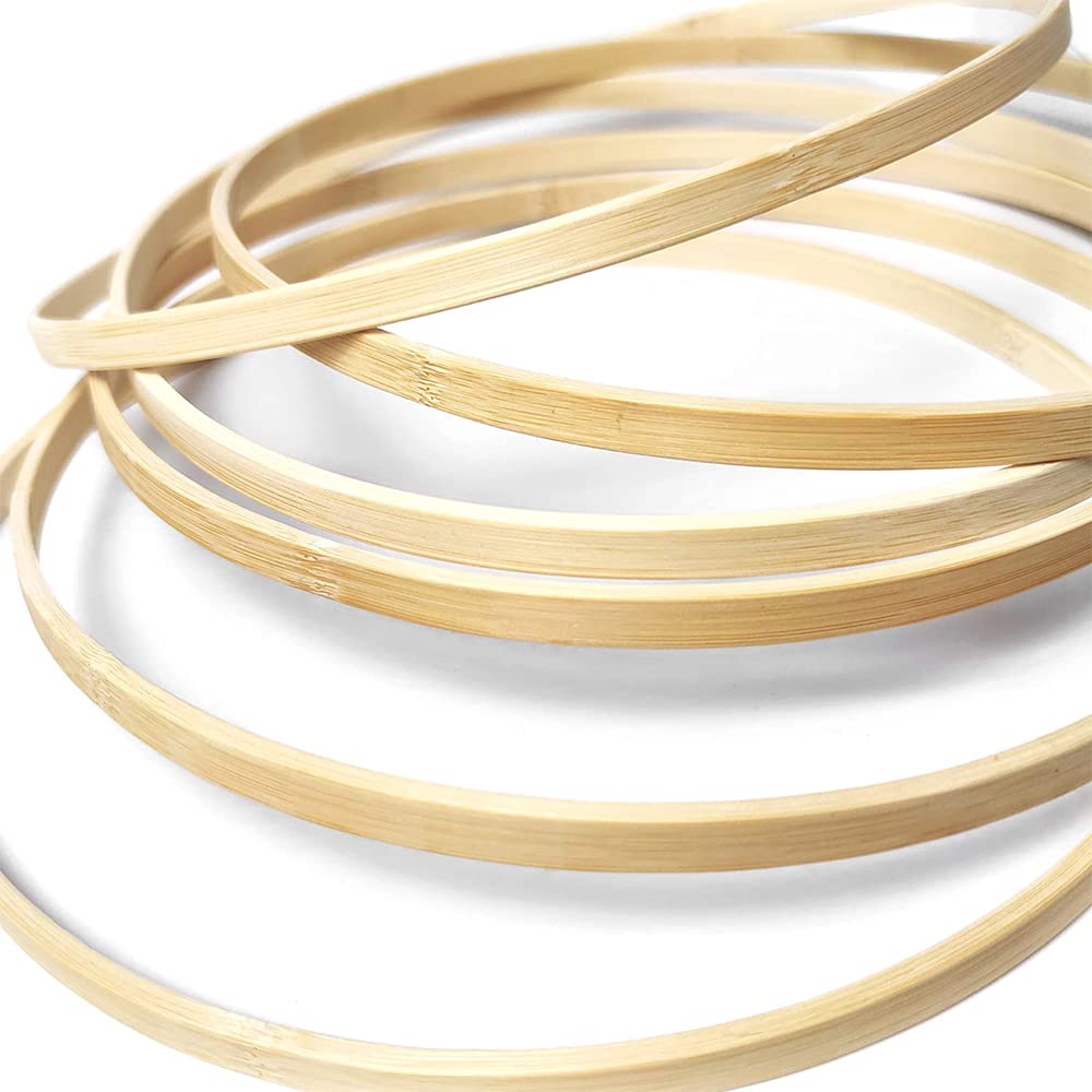 NUOBESTY 10 Stück Bambusringe 12cm Kranzringe Makr Produktbild-Vorschau 5