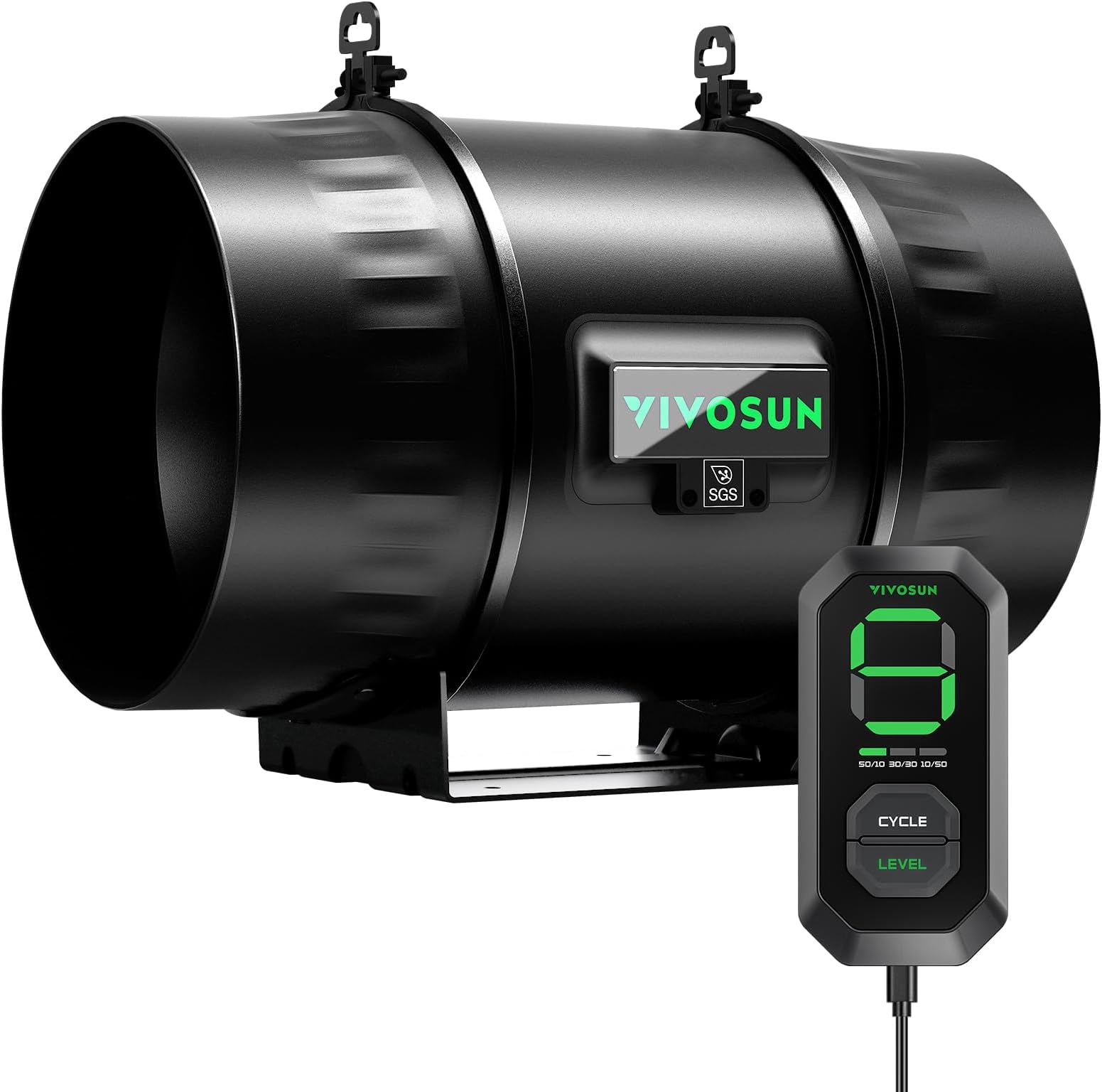VIVOSUN T8 8" Inline Duct Fan & 3 Cycle Modes E12 Speed Controller, AeroZesh Grow Tent Kit Ventilation Fan with 832 CFM EC Motor, Programmable Exhaust Fan for Heating Cooling Booster, Hydroponics