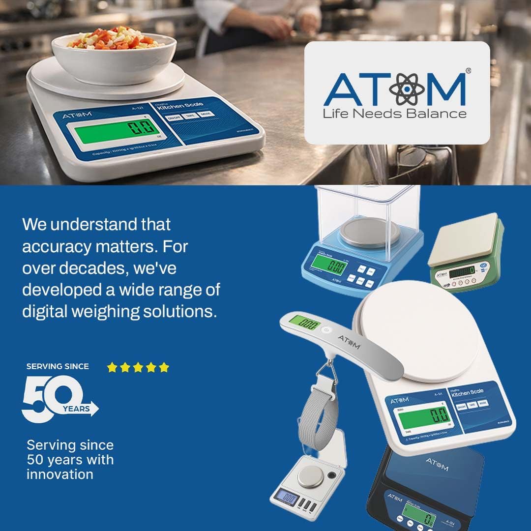 Atom Digital Kitchen Scale - 10kg, 1g Accuracy -6