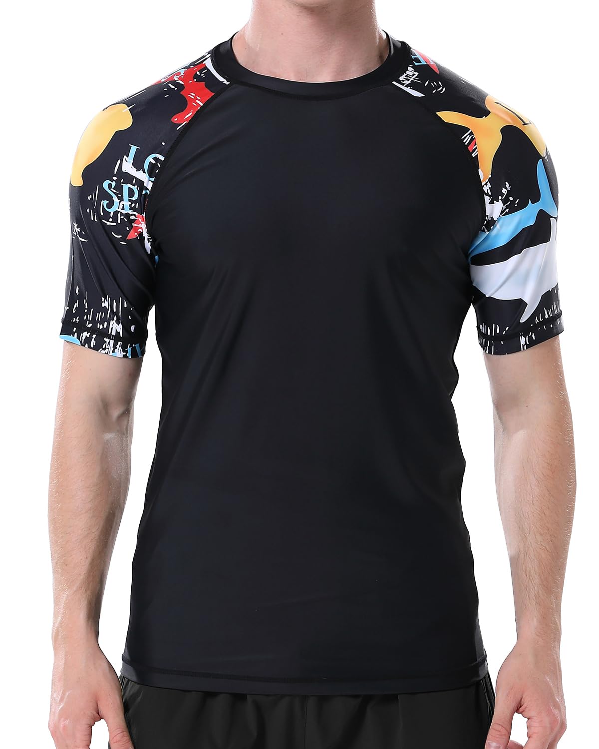 VAYAGER Herren-Badeshirts Rash Guard UPF 50+ Kurzarm, schnell trocknend, lockere Passform, Wassersurf-Shirt