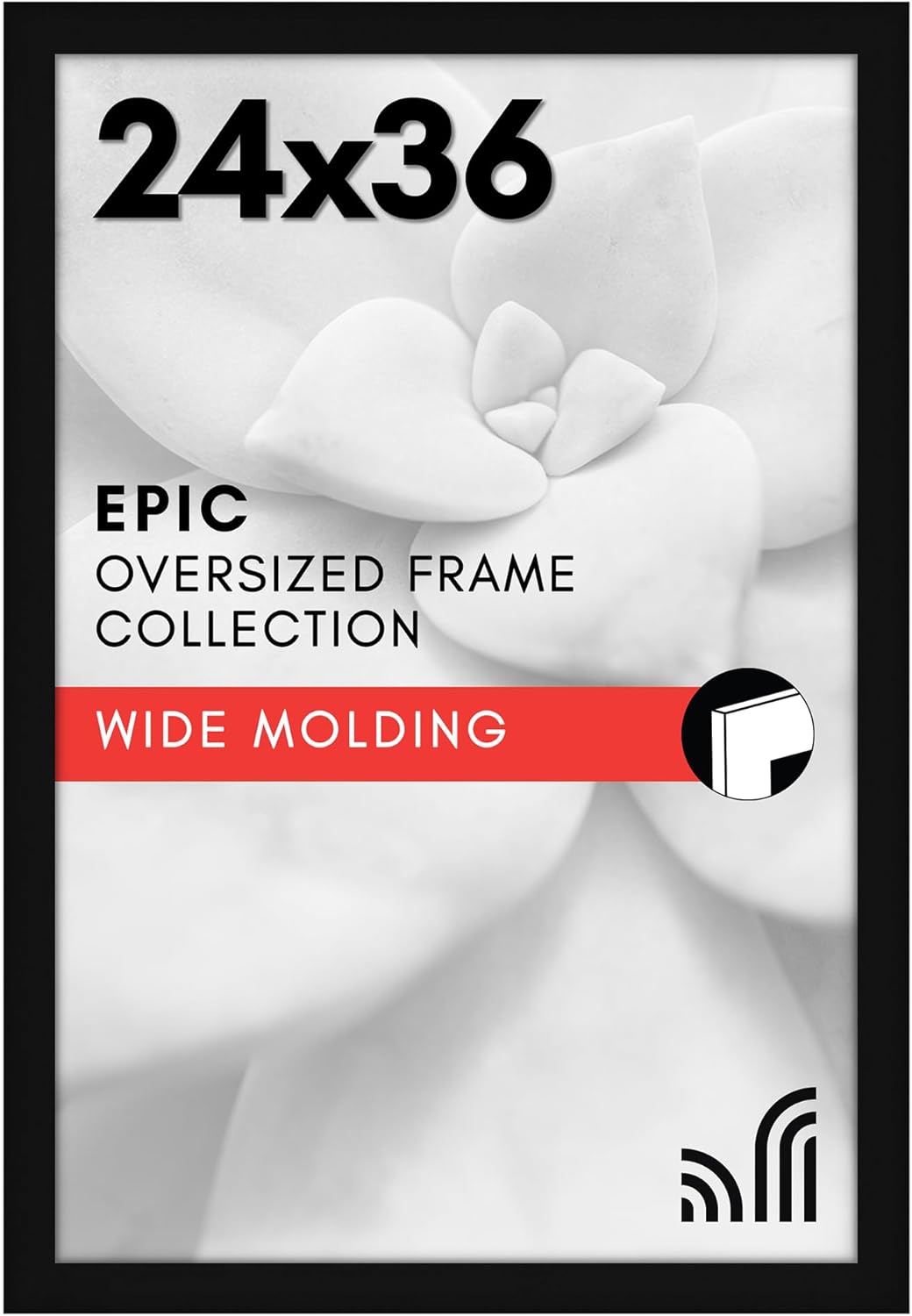 Americanflat 24x36 Poster Frame with Polished Plexiglass - Black Picture Frame - Wide Photo Frames Made of Engineered Wood for Vertical or Horizontal Wall Display - Epic Collection - Black Black 24x36