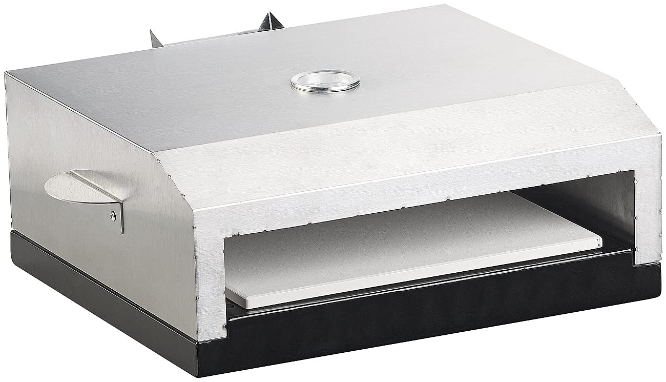 Rosenstein & Söhne Horno para Pizzas Parrilla de Gas: Accesorio para Grill para Horno de Pizza con Placa de Piedra e indicador de Temperatura de hasta 300 ° C (Pizza Ensayo)
