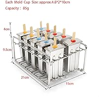 Vista 6 de Molde para paletas de hielo, moldes de acero inoxidable, soporte para palitos de helado (10 unidades)