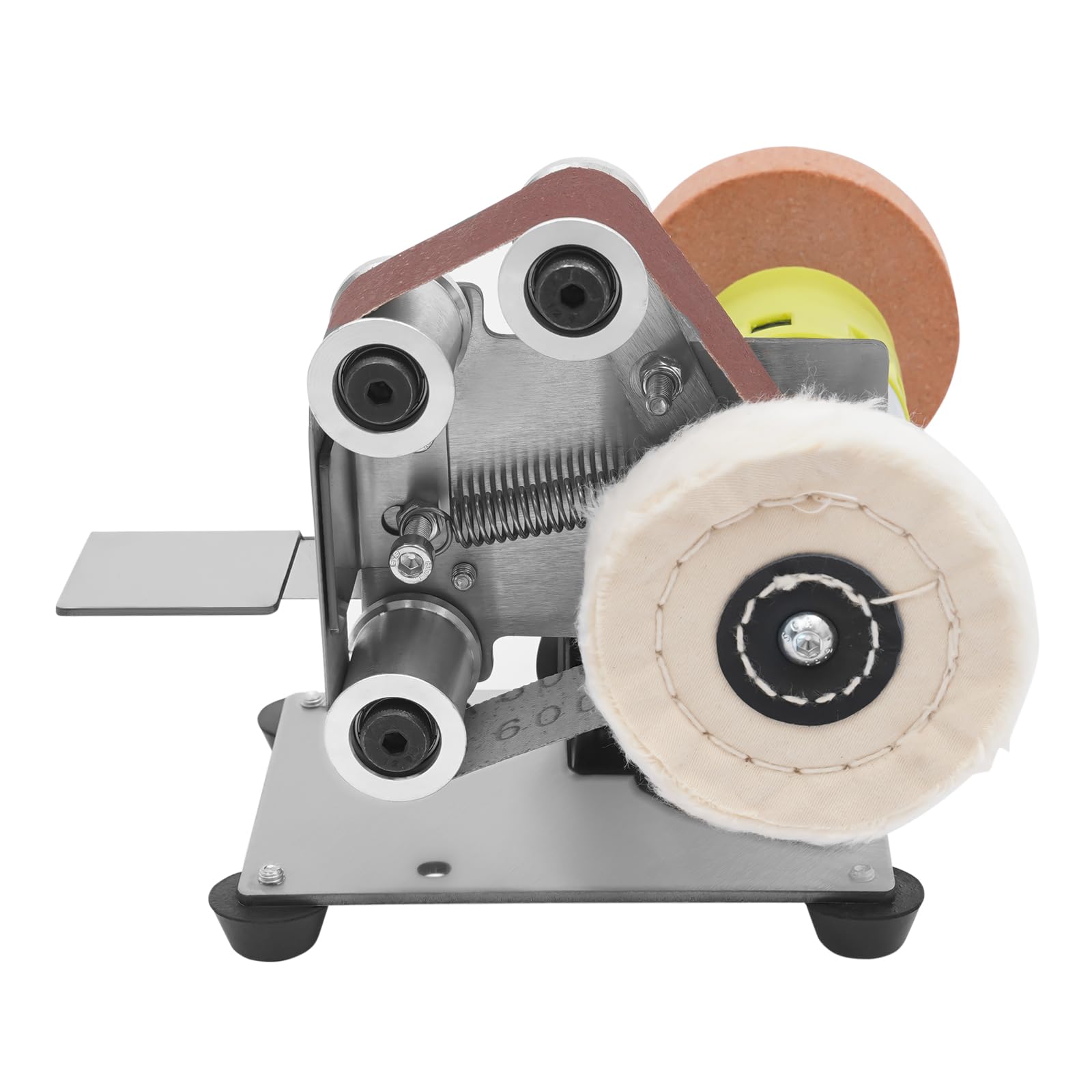 Mini levigatrice a nastro, 96 W, levigatrice a nastro elettrica, lucidatrice regolabile a 7 marce, levigatrice fai da te per levigare metallo, legno