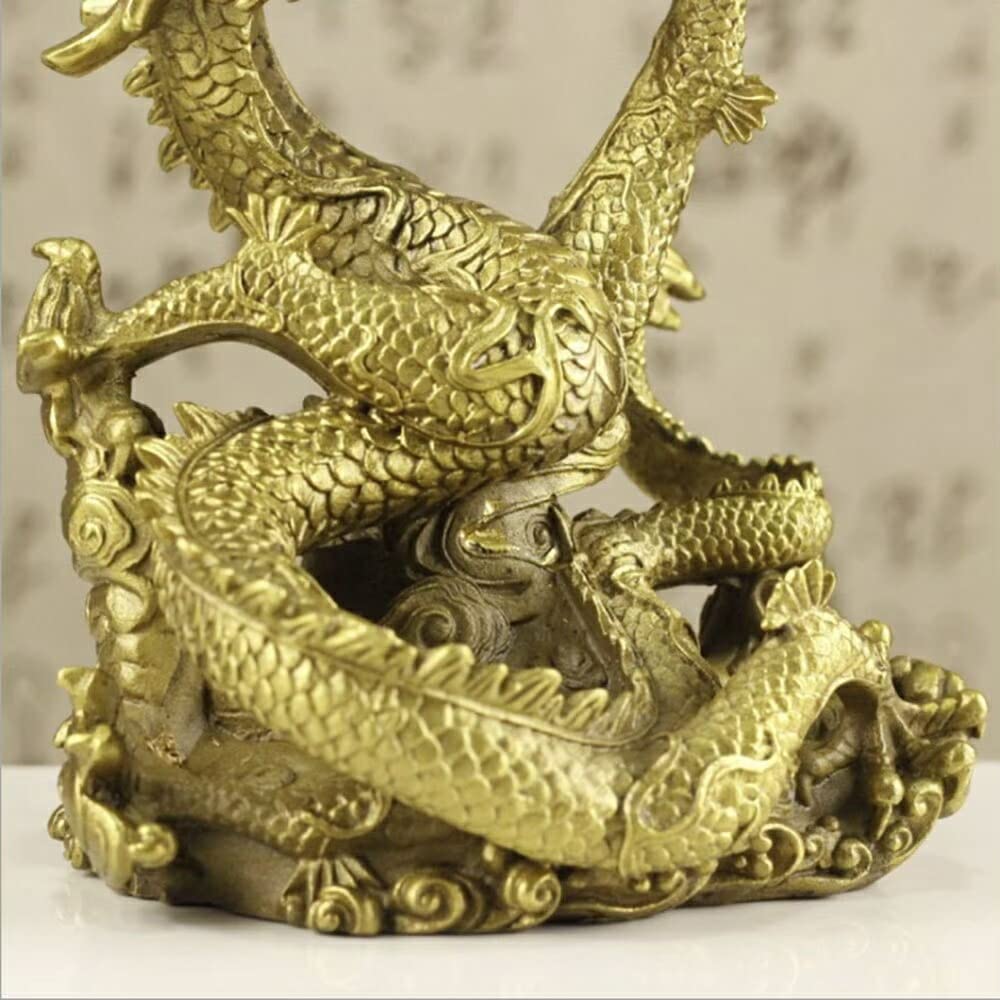 Amazon.co.jp: [AiO JAPAN] 風水 置物 龍 左手に玉を持つ龍 五本