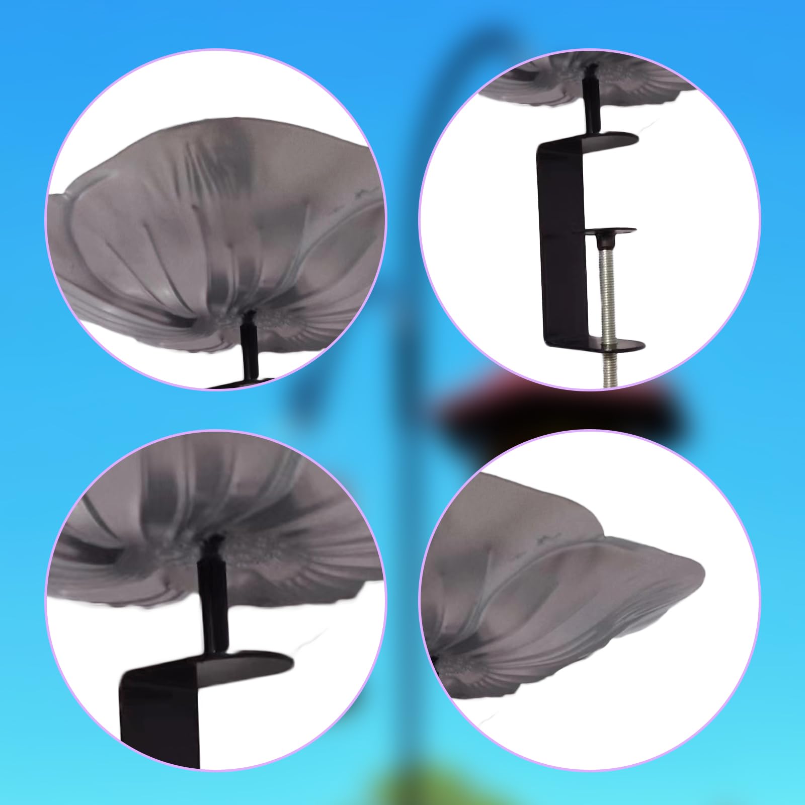 Abbeveratoio per uccelli in piedi blu – 32 x 32 x 5 cm – Abbeveratoio da giardino – per esterni, balcone e soluzione resistente al gelo e all'inverno – in metallo – Un ottimo regalo per gli