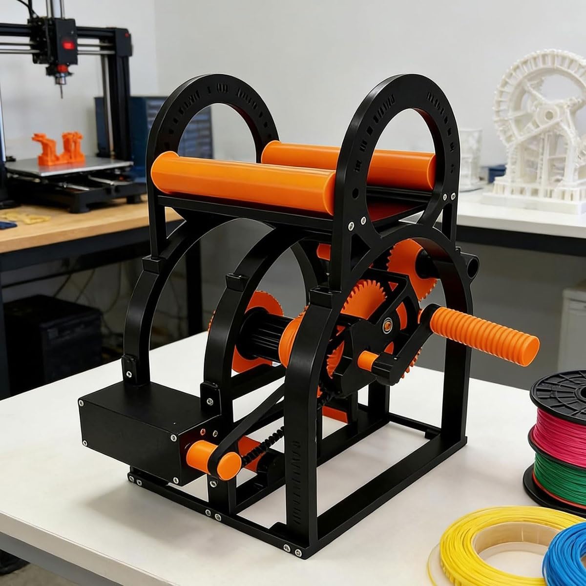 Przemysłowy filtr filamentu 3D, ręczny nawijacz szpuli bez plątania, uniwersalny nawijacz drutu/nici spawalniczych do szpul 20 cm, dla entuzjastów druku 3D, artystów tekstyliów