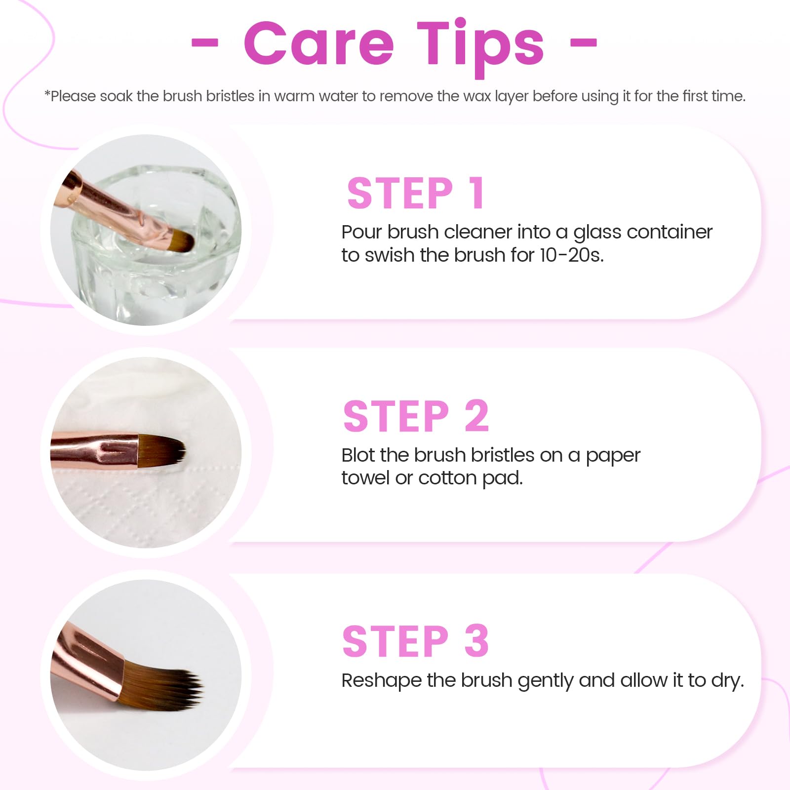 5 Pennelli Unghie Gel, Set Pennelli Per Nail Art e Disegni Unghie, Doppia Faccia Pennello Per Gel Unghie Ricostruzione, Smalto UV, Ombré, Pennelli Liner Con Coperture Protettive, Viola