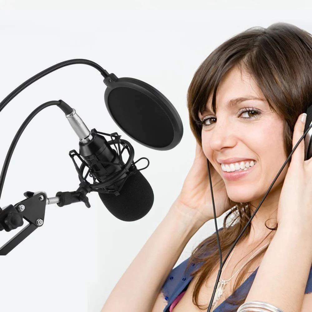 MRKU Microfono a condensatore Set Scheda Audio USB Integrata Nb35 Staffa Anti-Spray Net Microfono a condensatore Microfono di Registrazione, Microfoni a condensatore