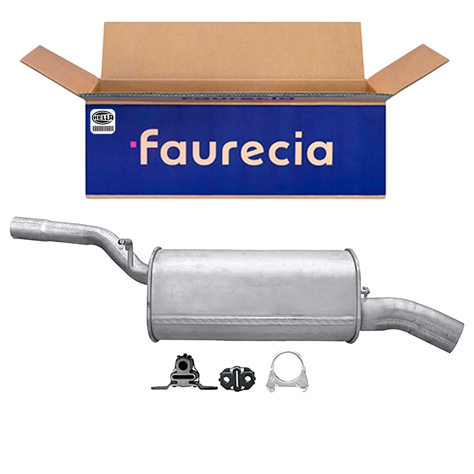 HELLA 8LD 366 027-231 Tłumik końcowy - Easy2Fit® Kit - z tyłu - jednoczęściowy - Komplet z elementami do montażu