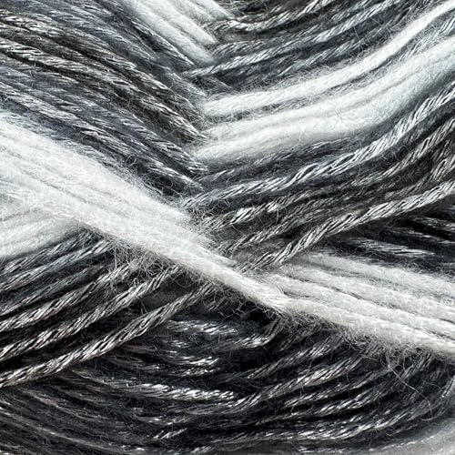 Image of Colorful Self-Striping Multicolor Fuzzy with Subtle Sheen Yarn, 56% Polyester 44% Acrylic, Each 3.53Oz(100 gr) / 252yds(230m) (No.1) (Zebra) (2 Skeins)