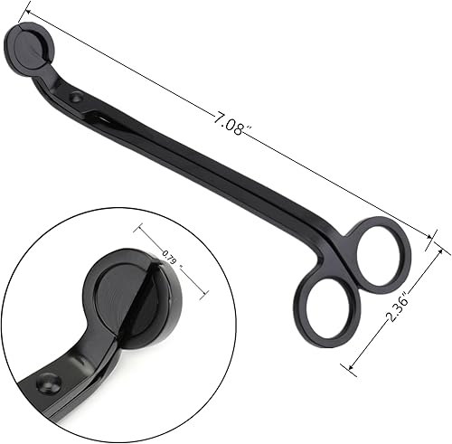 Miniatura 2 de Paquete de 4 recortadores de mecha de velas, cortador de mecha de acero inoxidable, tijeras de vela de mecha negra mate, llega profundamente a las