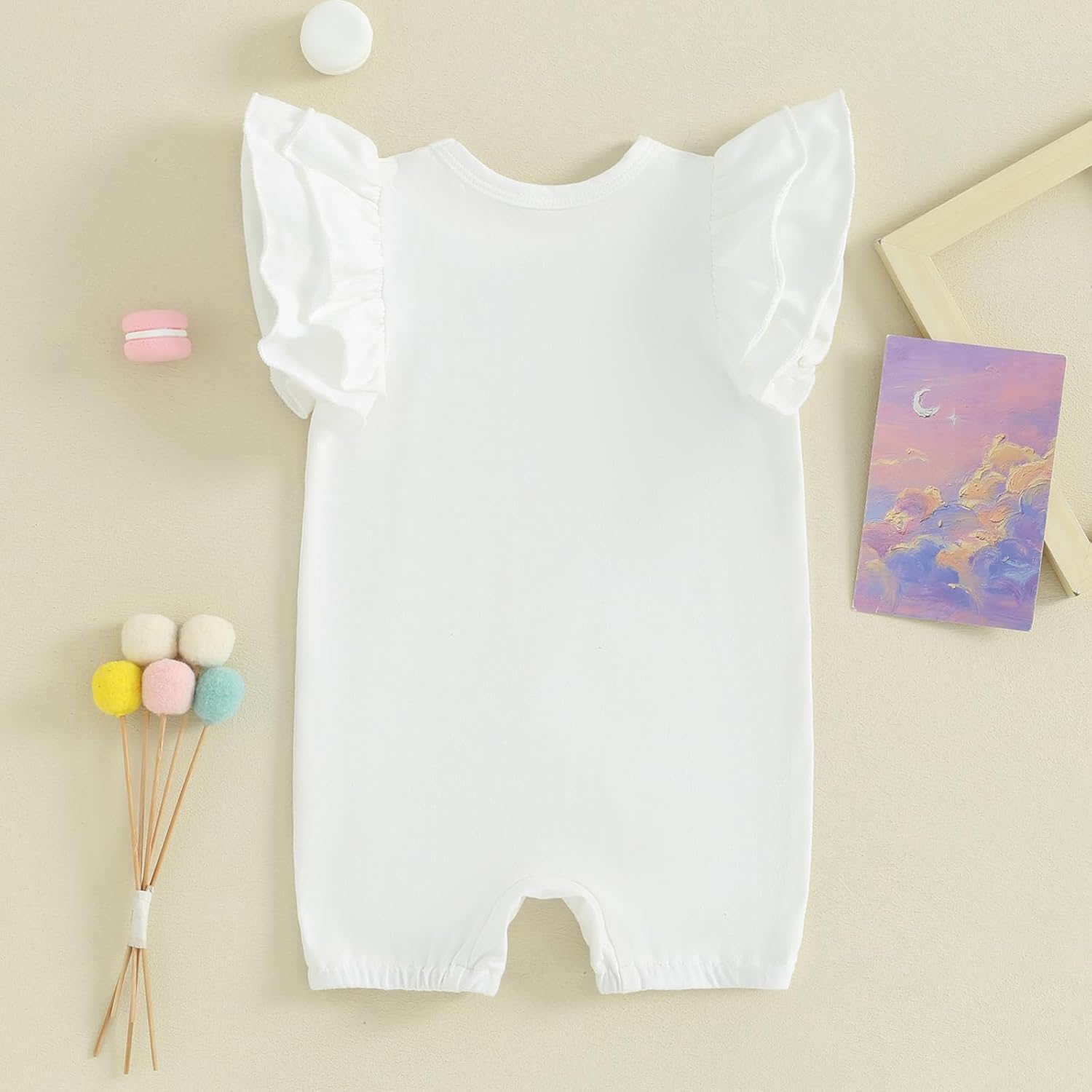 Newborn Infant Baby Girl Basic Ruffle Romper Bodysuit Jumpsuit Casual Clothes Summer One Piece Solid Outfit - Image 3