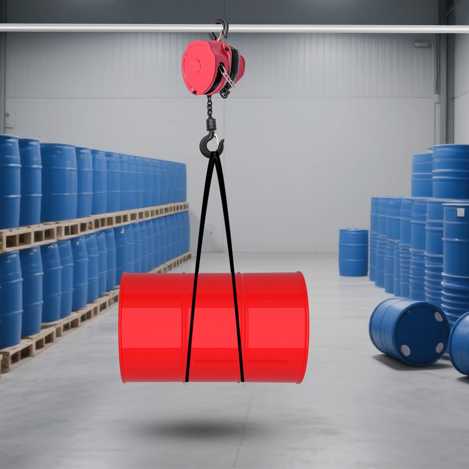 Handkettenzug 1t 4 m Hub, Kettenflaschenzug 1000 kg mit Doppelbremse | 1 t Traglast, 4 m Hubhöhe, G80-Kette, 360° Haken, Doppelbremse, EN 13157 für Industrie