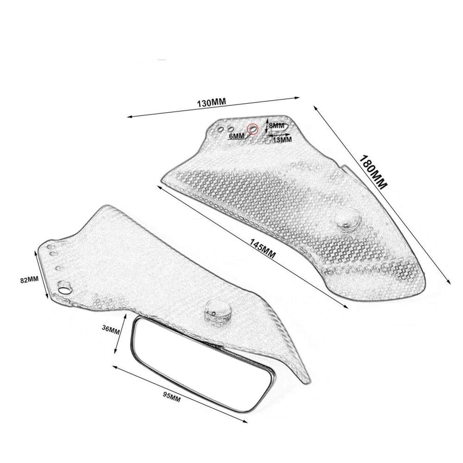 Moto Side Winglet 1 Coppia Aerodinamica Carenatura Ala Spoiler Per CBR650R CBR 650 R CBR650 2019-2022(Black-f)