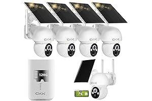 6 Cameras Kit with Solar Battery Powered